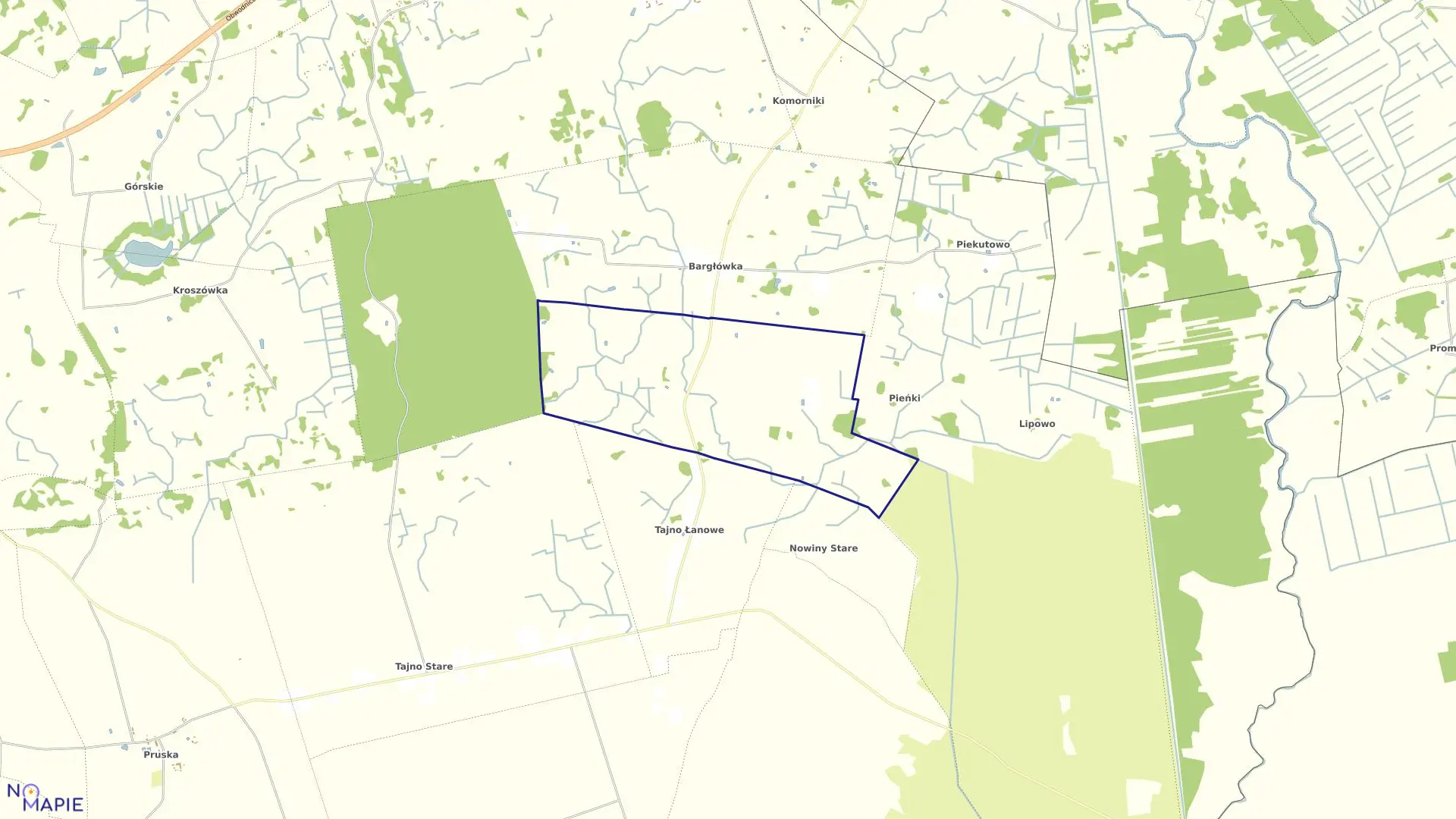 Mapa obrębu BARGŁÓWEK w gminie Bargłów Kościelny