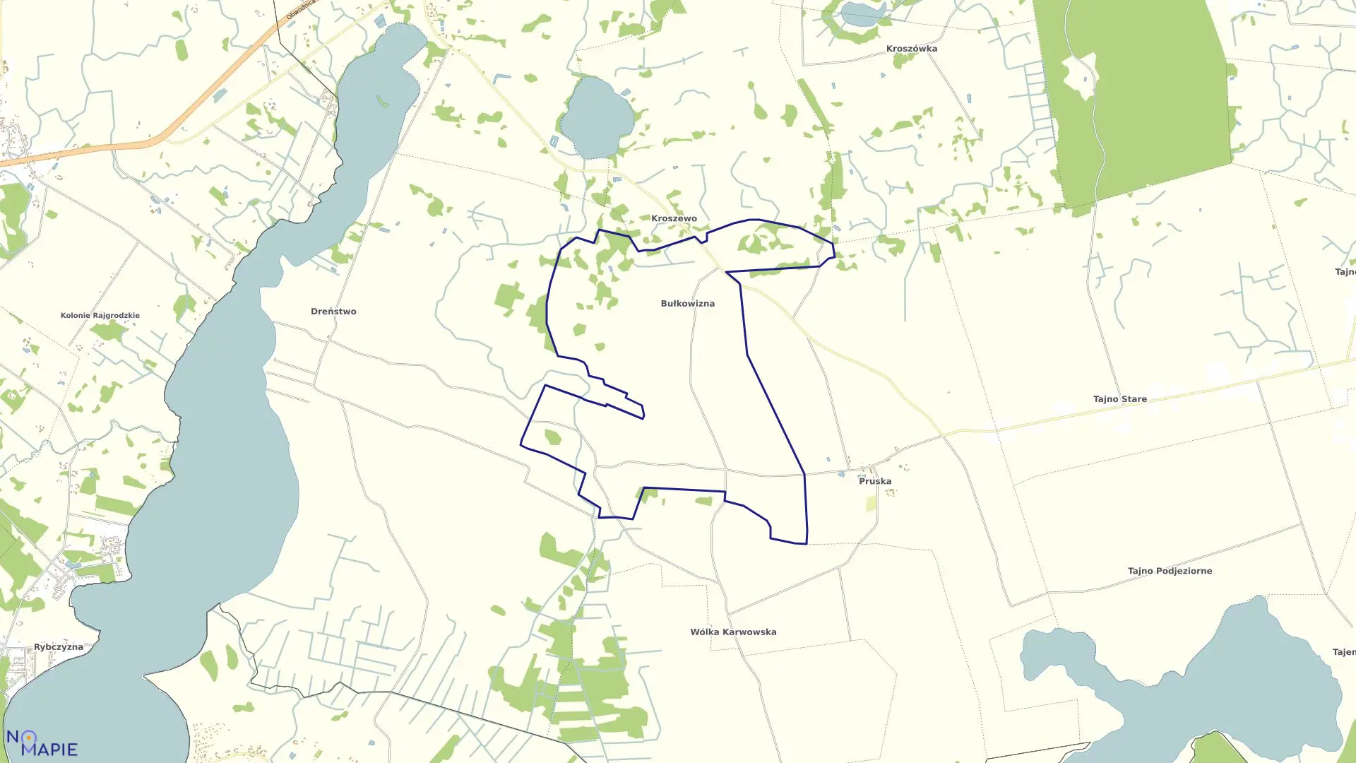 Mapa obrębu BUŁKOWIZNA w gminie Bargłów Kościelny