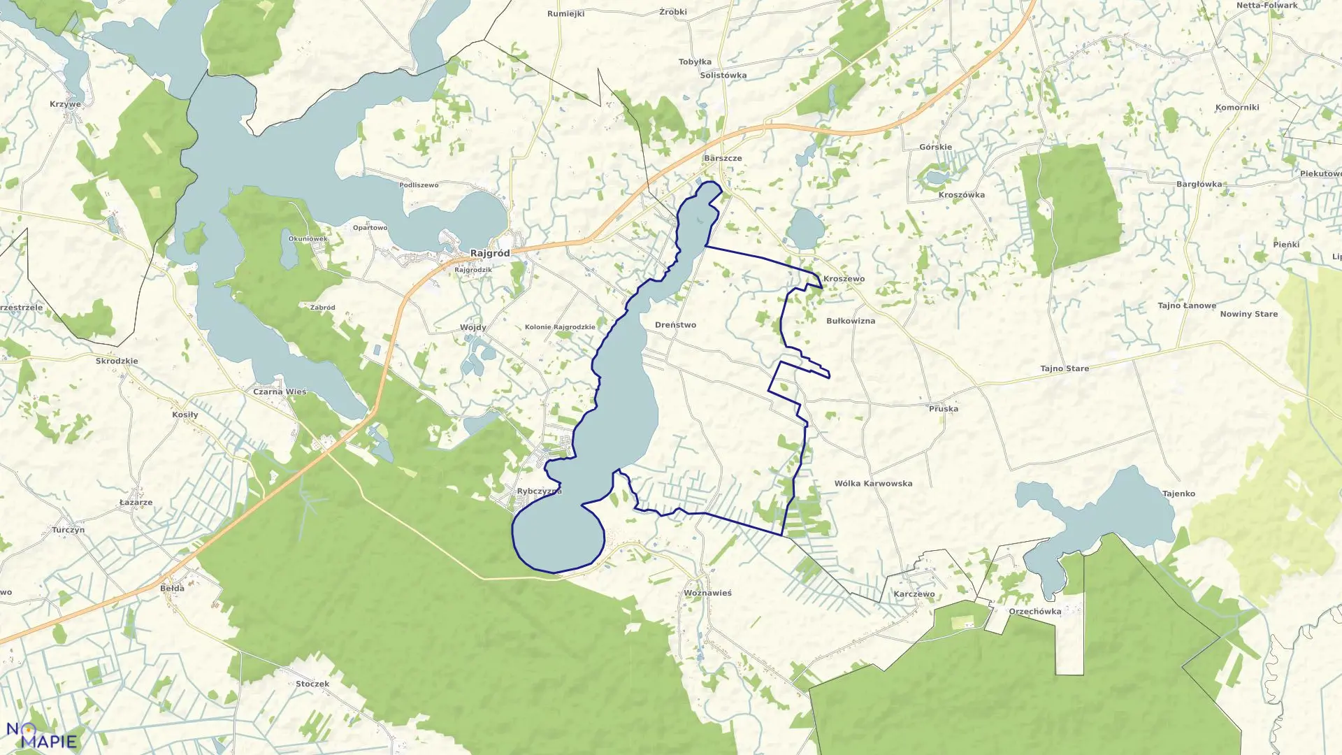 Mapa obrębu DREŃSTWO w gminie Bargłów Kościelny