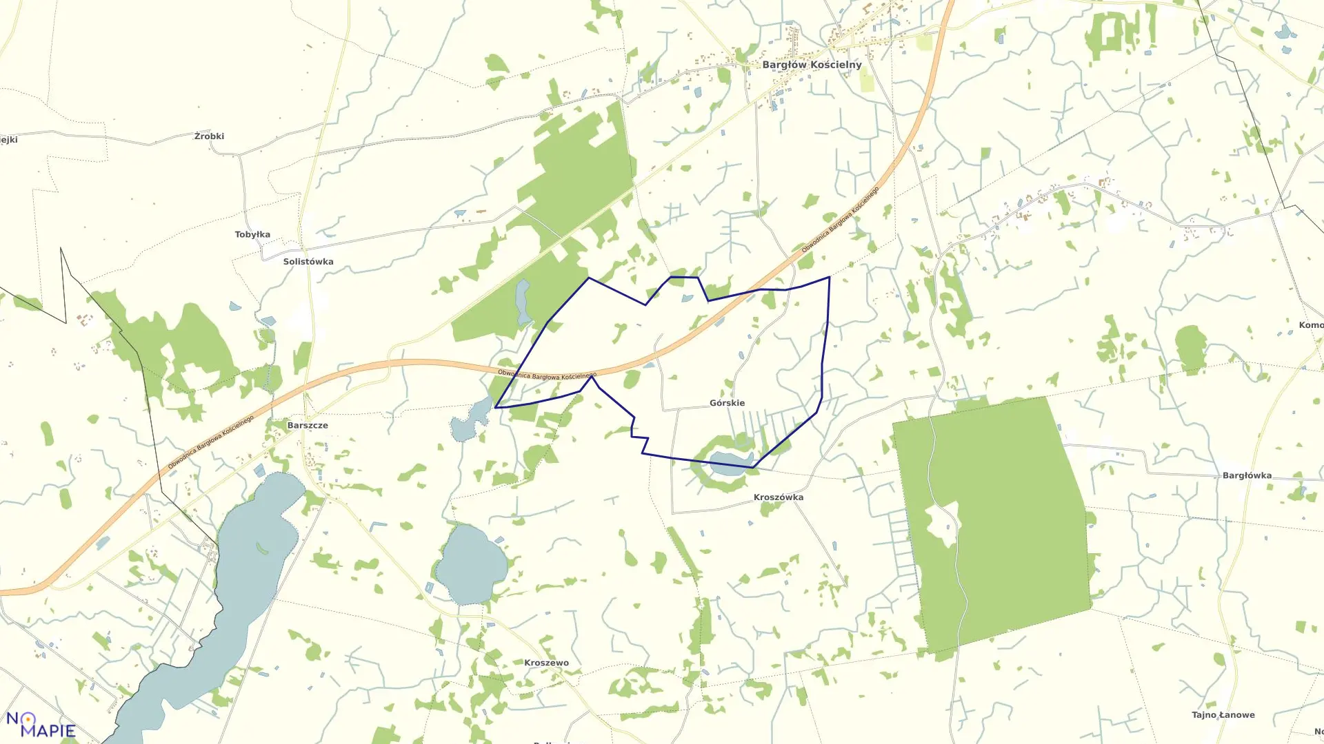 Mapa obrębu GÓRSKIE w gminie Bargłów Kościelny