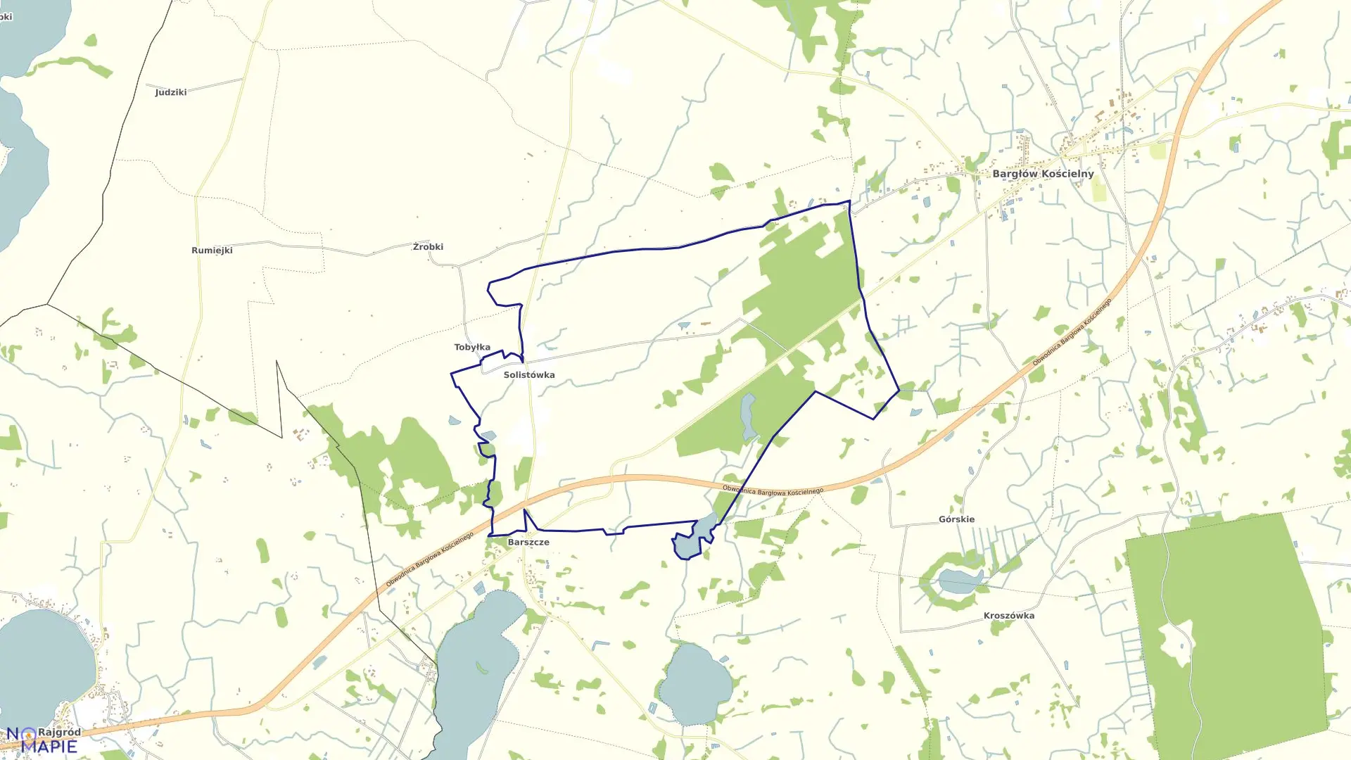 Mapa obrębu SOLISTÓWKA w gminie Bargłów Kościelny